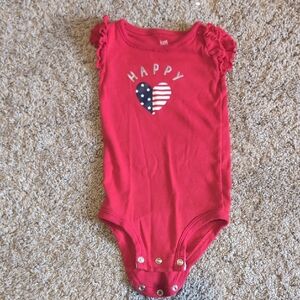 Carter's Red Heart Bodysuit with Patriotic Design